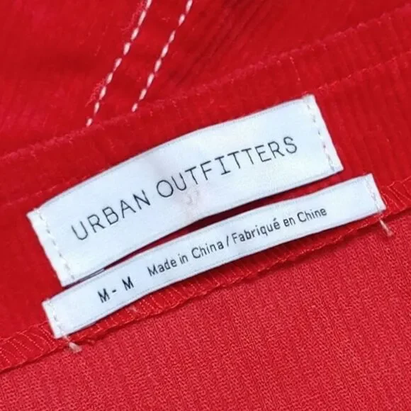 Urban Outfitters Corset Top Red Corduroy Crop Tank Top Zip Up Womens Medium - Picture 7 of 10